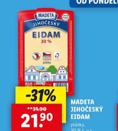 MADETA JIHOESK EIDAM PLTKY 30%