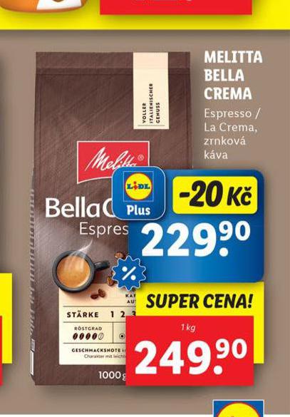 MELITTA BELLA CREMA ESPRESSO / LA CREMA ZRNKOV KVA