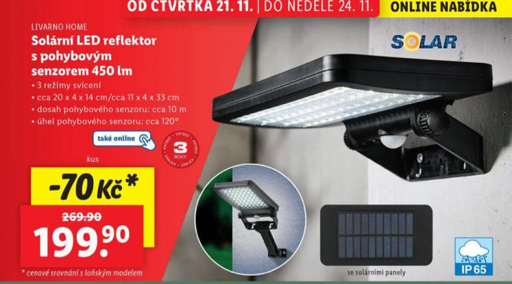 SOLRN LED REFLEKTOR S POHYBOVM IDLEM 450 LM