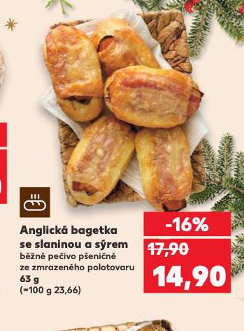 ANLGICK BAGETKA SE SLANINOU A SREM