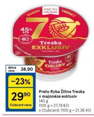 PRETO RYBA ILINA TRESKA V MAJONZE EXKLUZIV