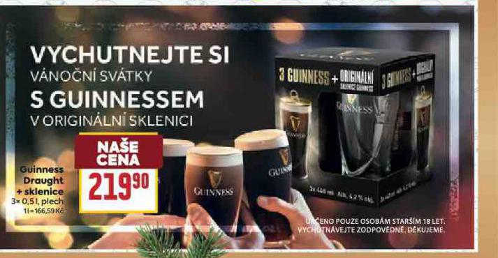 GUINNESS DRAUGHT + SKLENICE