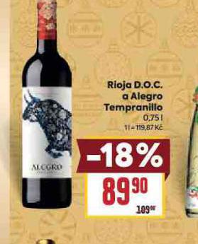 RIOJA D.O.C. A ALEGRO TEMPRANILLO