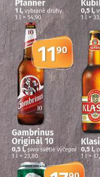 PIVO GAMBRINUS ORIGINL 10