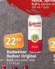 PIVO BUDWEISER BUDVAR ORIGINAL