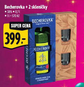 BECHEROVKA + 2 SKLENIKY