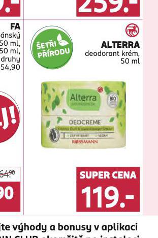 ALTERRA DEODORANT KRM