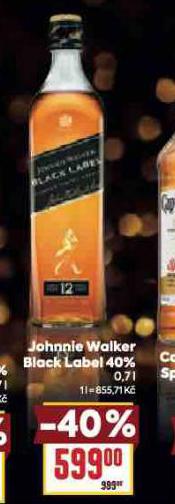 JOHNNIE WALKER BLACK LABEL 40%