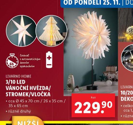 3/10 LED VNON HVZDA / STROMEK / VLOKA