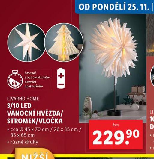 3/10 LED VNON HVZDA / STROMEK / VLOKA