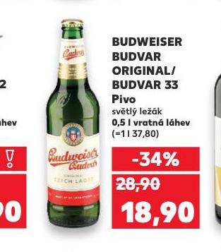 PIVO BUDWEISER BUDVAR ORIGINAL