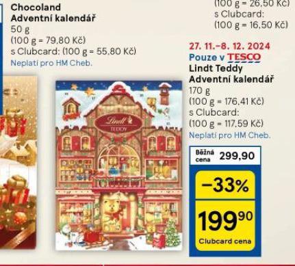 LINDT TEDDY ADVENTN KALEND