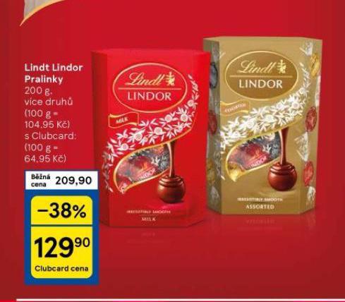 LINDT LINDOR PRALINKY