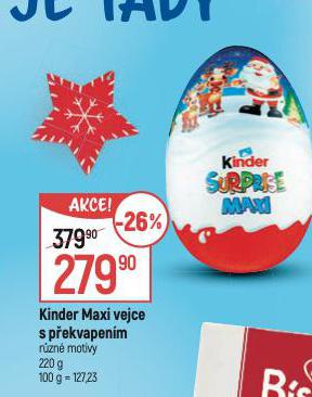 KINDER MAXI VEJCE S PEKVAPENM