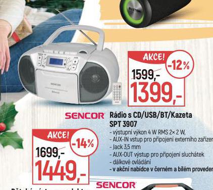 RDIO S CD/USB/BT/KAZETA SENCOR