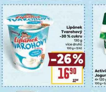 LIPNEK TVAROHOV -30% CUKRU