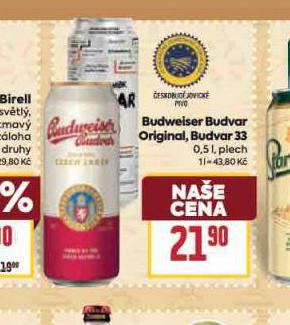 PIVO BUDWEISER BUDVAR ORIGINAL