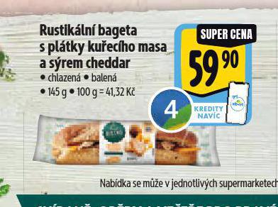 RUSTIKLN BAGETA S PLTKY KUECHO MASA A SREM CHEDDAR