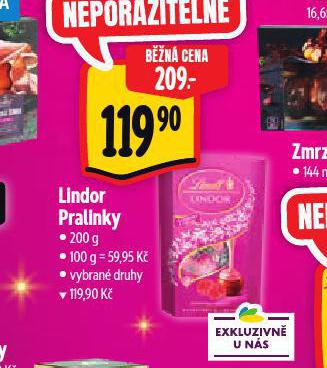 LINDOR PRALINKY