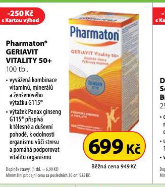 PHARMATON GERIAVIT VITALITY 50+