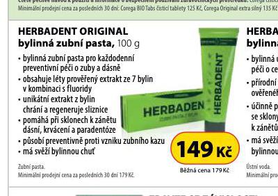 HERBADENT ORIGINAL BYLINN ZUBN PASTA