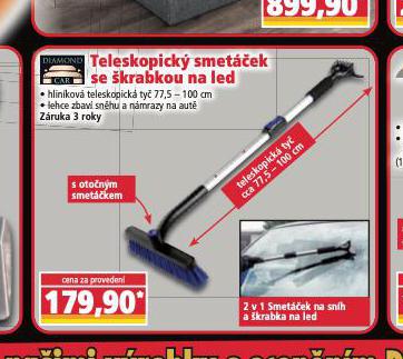 TELESKOPICK SMETEK SE KRABKOU NA LED