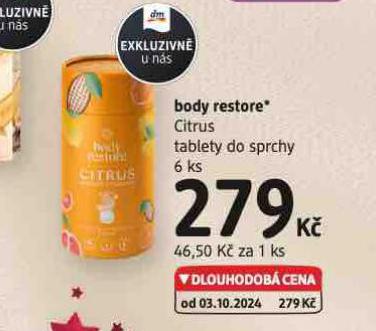 BODY RESTORE CITRUS TABLETY DO SPRCHY