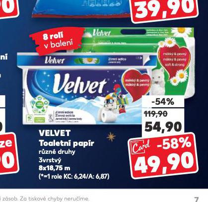 VELVET TOALET PAPR