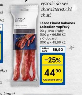 TESCO FINEST KABANOS SELECTION VEPOV