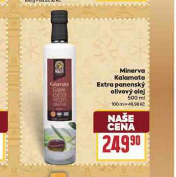 MINERVA KALAMATA EXTRA PANENSK OLIVOV OLEJ