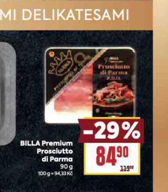 BILLA PREMIUM PROSCIUTTO DI PARMA