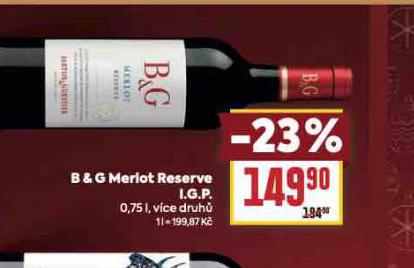 B&G MERLOT RESERVE I.G.P.