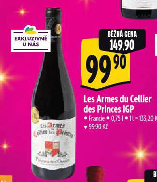 LES ARMES DU CELLIER DES PRINCES IGP