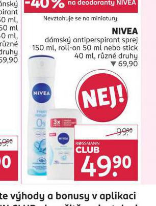 NIVEA ANTIPERSPIRANT, ROLL-ON. STICK