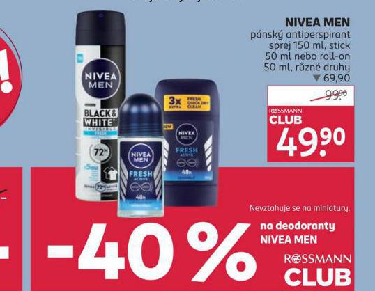 NIVEA MEN ANTIPERSPIRANT, STICK, ROLL-ON