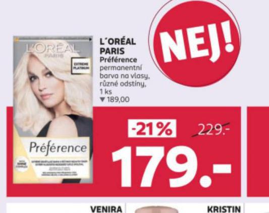 LOREAL PARIS PRFRENCE PERMANENTN BARVA NA VLASY