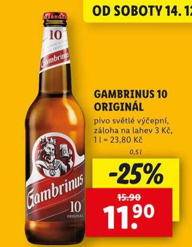 PIVO GAMBRINUS ORIGINL 10