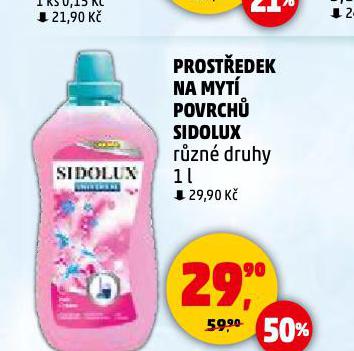 SIDOLUX PROSTEDEK NA MYT POVRCH