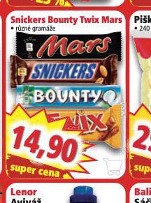 SNICKERS, BOUNTY, TWIX, MARS