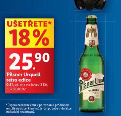 PIVO PILSNER URQUELL RETRO EDICE