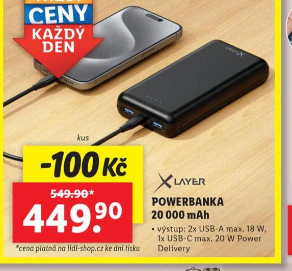 POWERBANKA 20 000 mAh