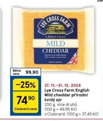 LEY CROSS FARM ENGLISH MILD CHEDDAR PRODN TVRD SR