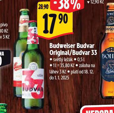 PIVO BUDWEISER BUDVAR ORIGINAL