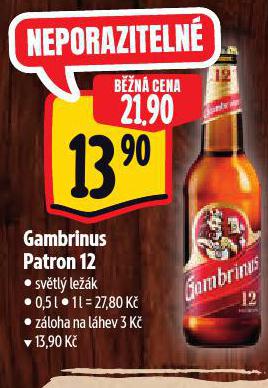 PIVO GAMBRINUS PATRON 12