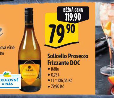 SOLICELLO PROSECCO FRIZZANTE DOC