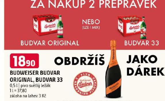 PIVO BUDWEISER BUDVAR ORIGINAL