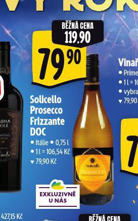 SOLICELLO PROSECCO FRIZZANTE DOC