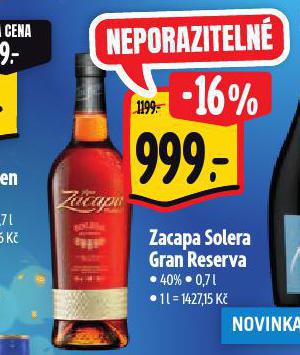 ZACAPA SOLERA GRAN RESERVA