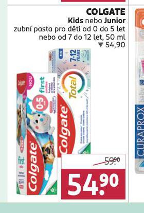 COLGATE KIDS NEBO JUNIOR ZUBN PASTA