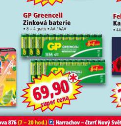 GP HGREENCELL ZINKOV BATERIE